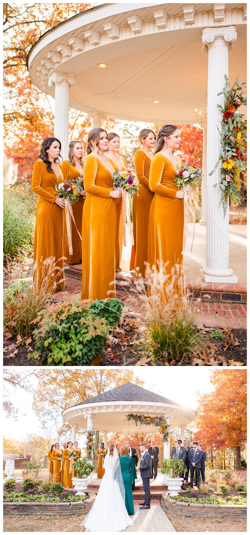 mustard velvet bridesmaids dresses