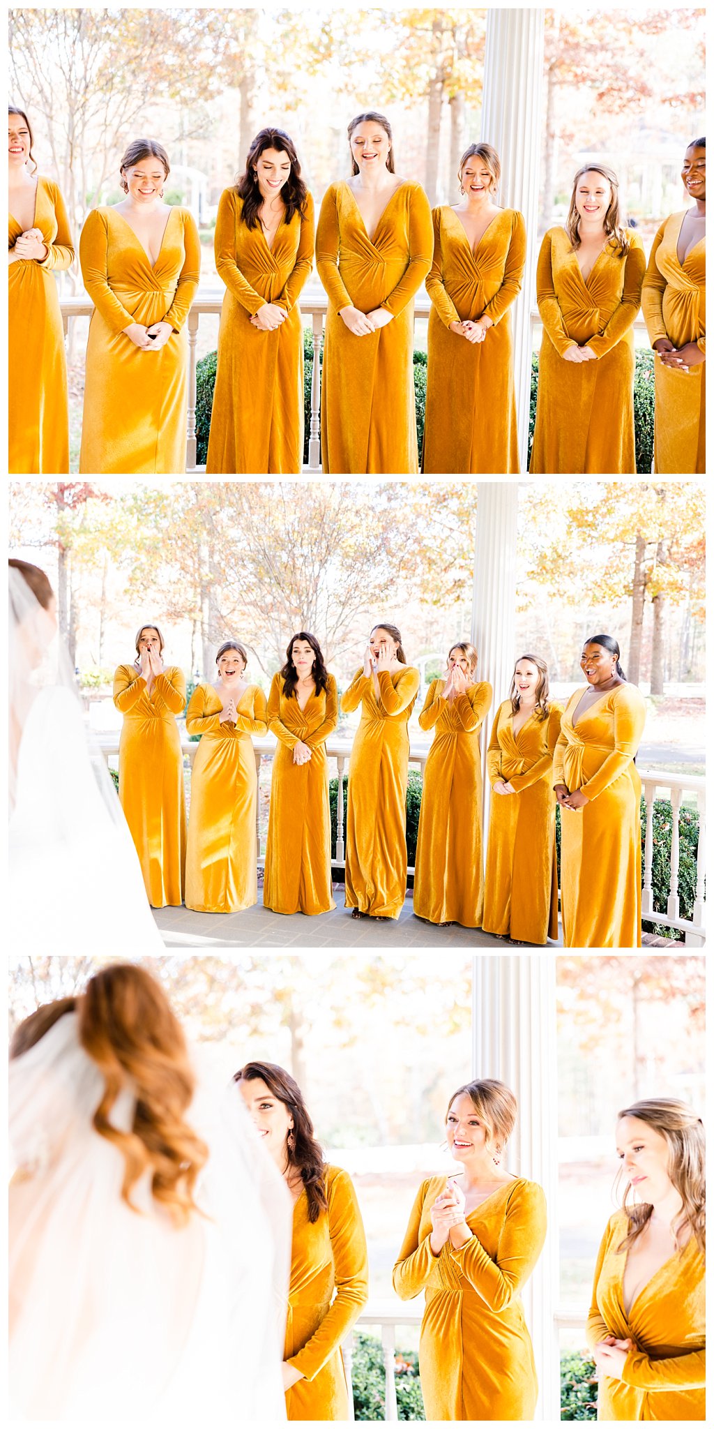 mustard velvet bridesmaids dresses