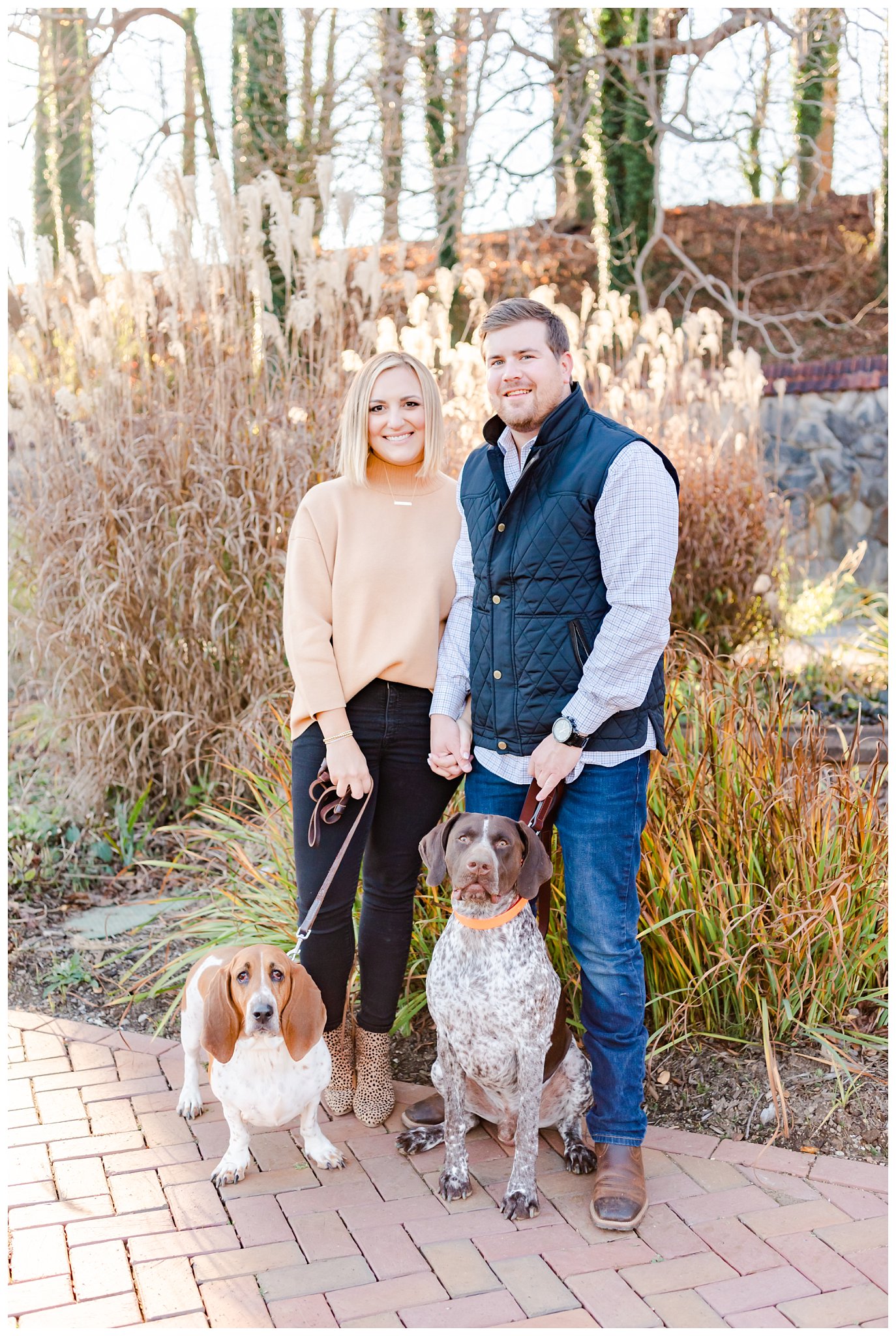 biltmore house engagement session with dogs