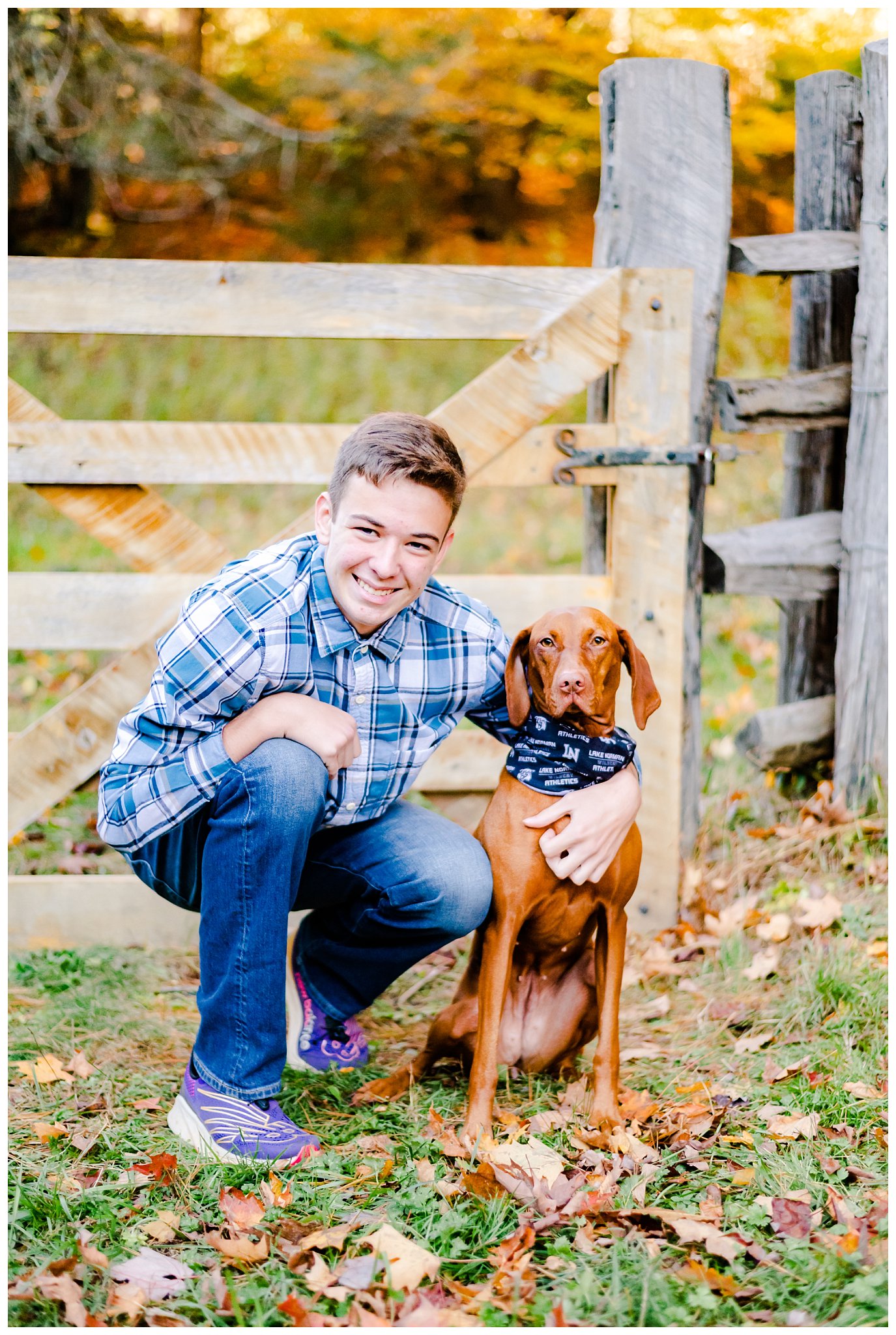 senior portrait with dog in blowing rock nc