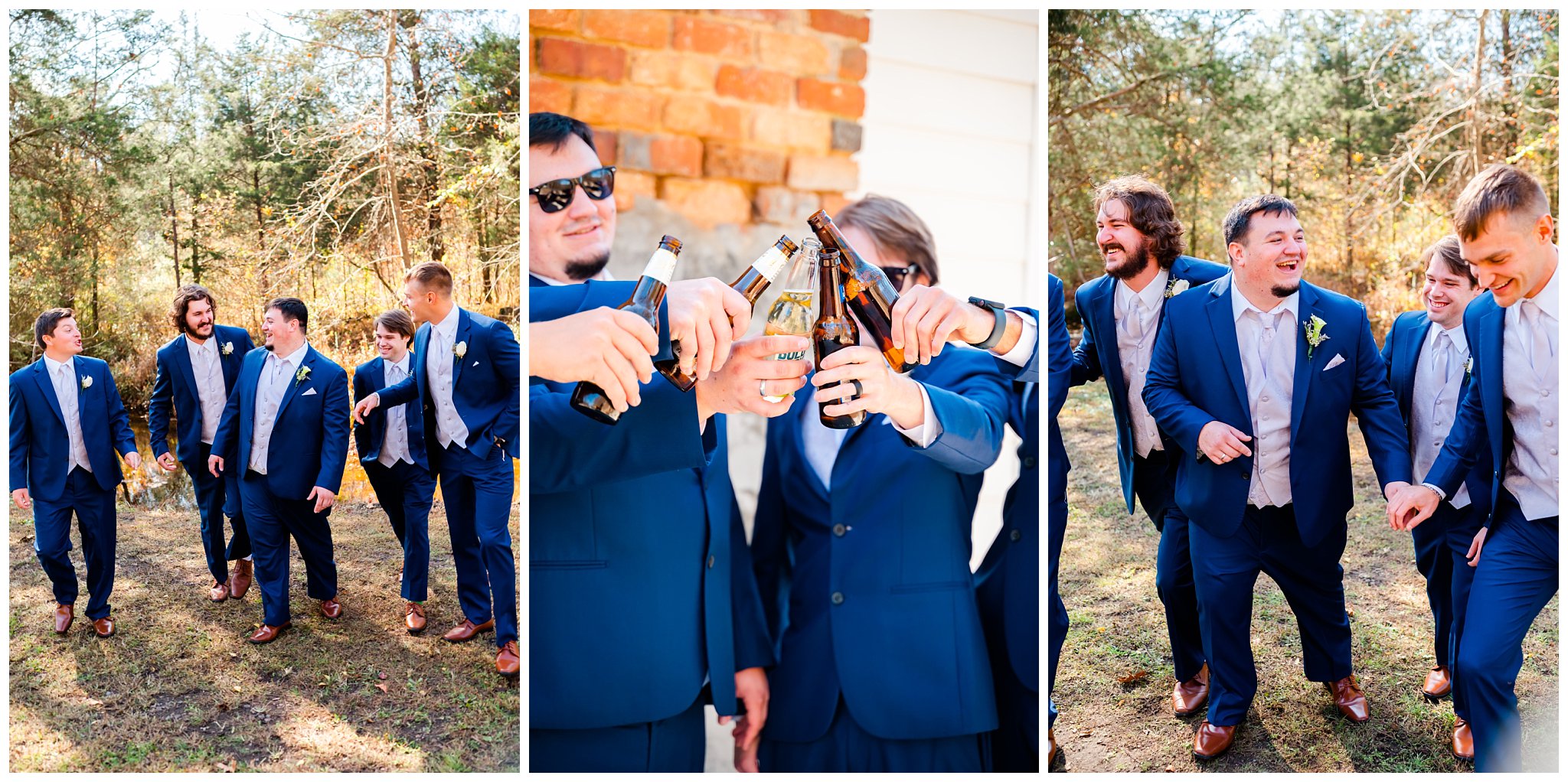 Charlotte wedding photographer shoots groomsmen outdoors